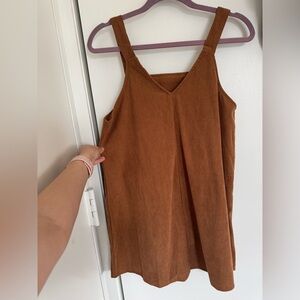 Brown Corduroy Sleeveless Dress